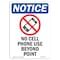 Signmission OSHA Sign, 10" H, Rigid Plastic, No Cell Phone Use Sign With Symbol, Portrait, V-14417 OS-NS-P-710-V-14417 - alternate 1